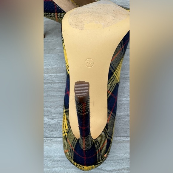 Lilania Lulus Plaid Spike Pump Point Toe Heels Womens Size 7.5 - Picture 10 of 12
